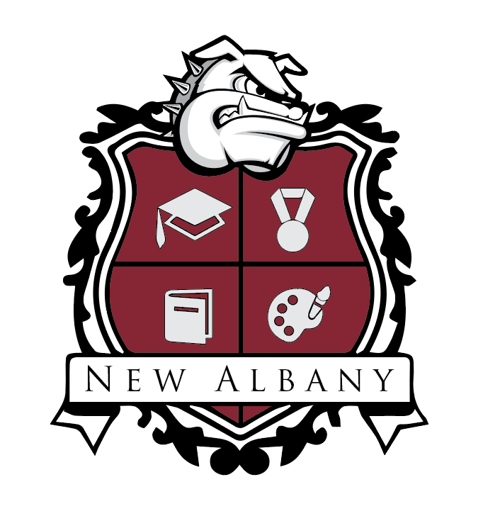 New Albany Official Crest with Bulldog Head