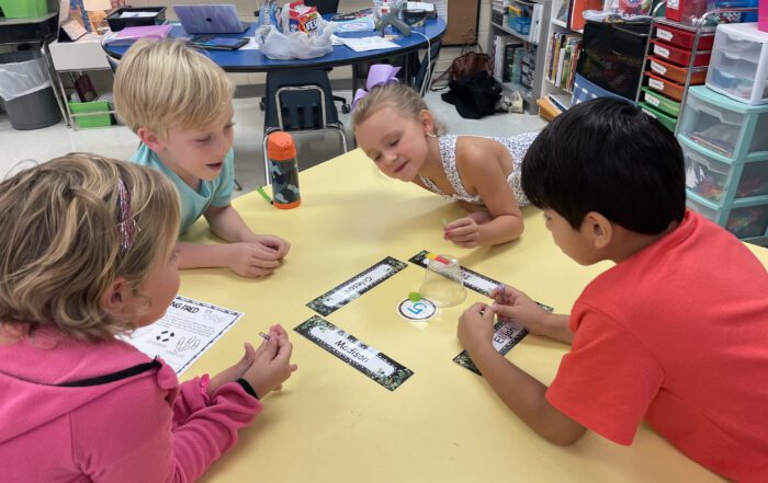 2nd Graders participating in STEM activity