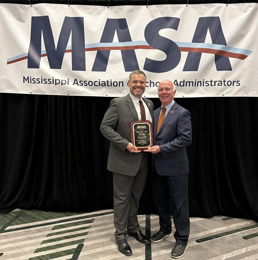 Dr. Lance Evans, Superintendent of the Year and Dr. Ronnie McGehee, MASA Executive Director